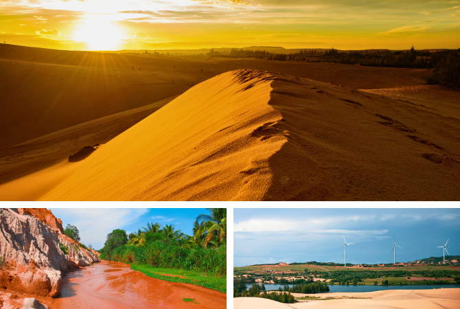 五星 Azerai 渡假村內自由時光(泳池、白沙灘、躺椅日光浴)→越南撒哈拉~白沙丘日落吉普車、紅沙丘、漁村、仙女溪→海鮮風味餐