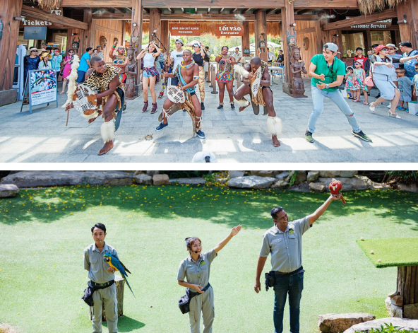 珍珠野生動物園(必看鳥類表演秀、SAFARI 野生動物遊獵車)→洲際渡假村Check in(推薦頂樓質感黑色章魚酒吧看日落~)→越南必吃(黃煎餅+特色春捲)→索納西小區夜市