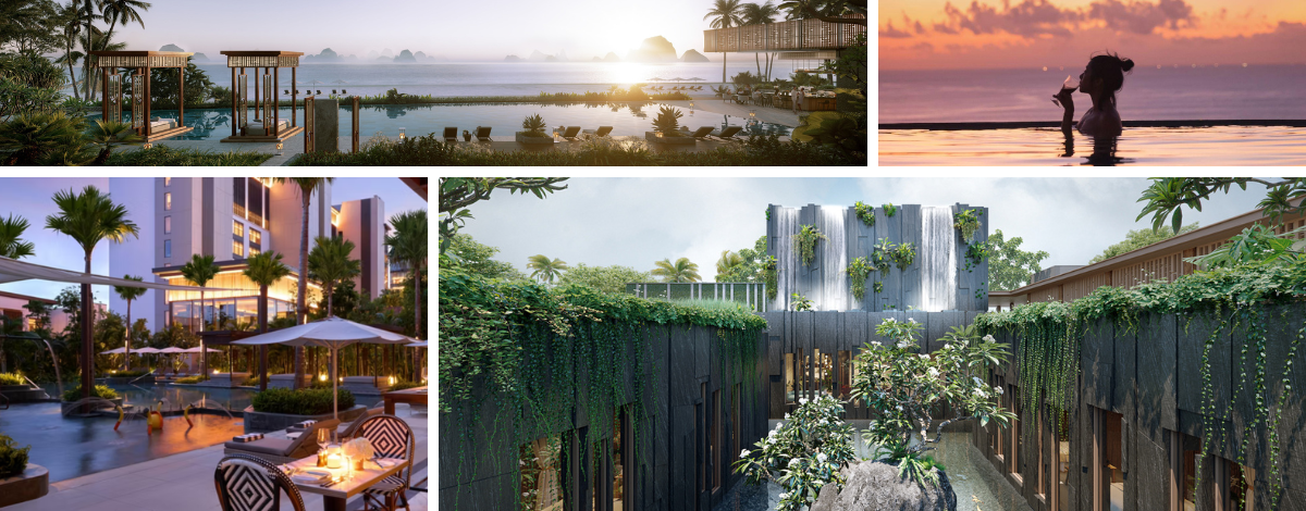 五星洲際下龍灣渡假村內自由時光(戶外花園、私人沙灘、無邊際泳池)→日落時分~皇后雙層跨海纜車&太陽摩天輪→下龍海鮮風味餐