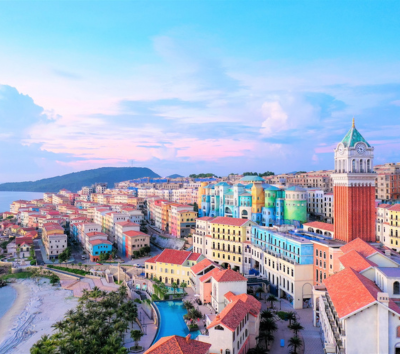 五星新世界渡假村內自由享樂(滑水道、私人沙灘、無邊際泳池)→地中海小鎮&日落親吻橋→小鎮夜市