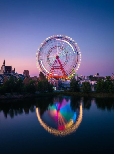 粉色城堡~珍珠水陸樂園(海龜水族館、摩天輪、六大主題樂園、水幕投影燈光秀)→大世界海鮮風味餐