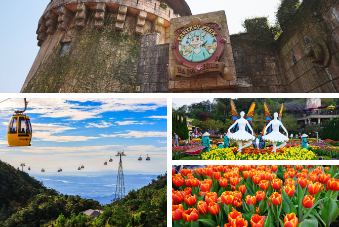 法式山城 - 巴拿山(黃金佛手橋、歐式花園、登山纜車、歐式童話小鎮)→活海鮮餐廳