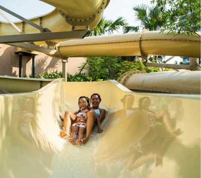 整日享受五星新世界度假村(桑拿蒸氣室、泳池滑水道、全天候美食街、貓頭鷹海灘俱樂部)→渡假村內晚餐