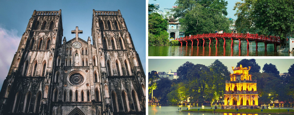 台北→河內→煎魚風味餐→探索老城(還劍湖、聖若瑟聖殿主教座堂、36古街)→前往下龍→特色九層海鮮塔