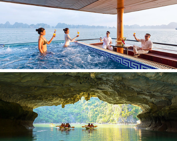 世界文化遺產~下龍灣 五星Heritage一日遊 (驚訝洞-鐘乳石洞、天井洞、英雄島)→越式道地風味餐→海灣SKY BAR(現點現付)