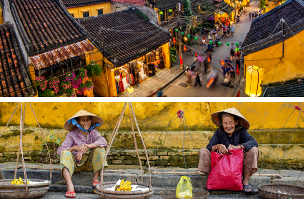 飯店內自由時光(雙游池、健身中心、頂樓欣賞會安城景)→世界遺產~會安古鎮→藝廊餐廳→會安印象秀(VIP門票)