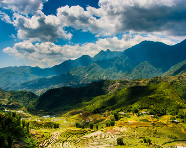 老柴梯田健行→塔萬民族村→沙壩風味餐→體驗臥鋪巴士返回河內→越南必吃(黃煎餅+春捲組合)