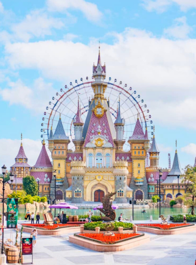 粉色城堡~珍珠水陸樂園(海龜水族館、摩天輪、六大主題樂園、水幕投影燈光秀)→大世界海鮮風味餐