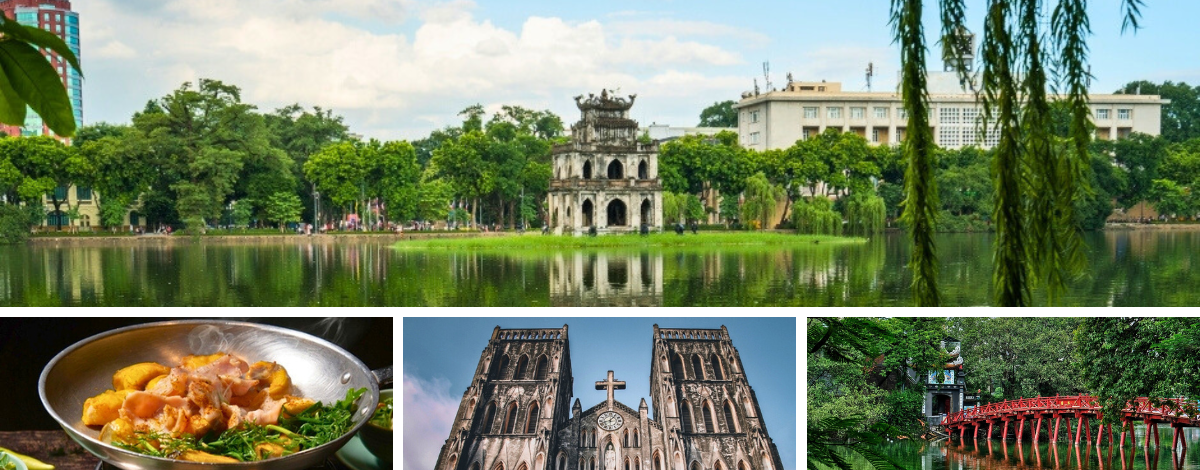 台北→河內→煎魚風味餐→探索古城(還劍湖、河內大教堂、特色蛋咖啡)→河內大世界(小威尼斯區、小韓國區)&貢多拉船體驗